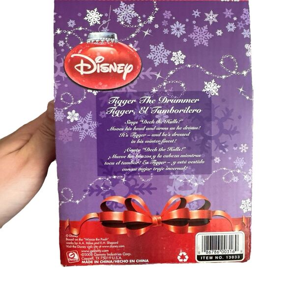 Tigger Drummer Gemmy Disney 7” Christmas Plush “Deck The Halls” NWT Xmas 2008 - Picture 8 of 10